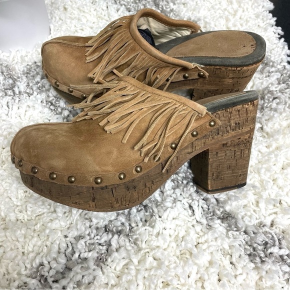 Fiorentini + Baker Fringe Leather Ding Clogs in Tan - Picture 6 of 14